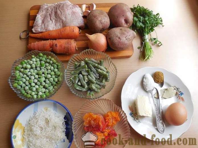 Deliciosa sopa de verduras con carne en multivarka - un paso a paso la receta con fotos cómo cocinar sopa de verduras con guisantes y judías verdes congeladas