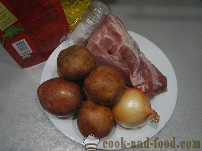 Guisado de patatas con la carne en multivarka, en una cacerola sobre el fuego - un paso a paso la receta de cómo cocinar un guiso de patatas con carne multivarka - con fotos