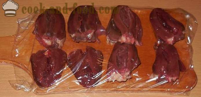 Chuletas del corazón en una sartén - Cómo cocinar un pavo corazones chuletas rebozadas, un paso a paso la receta con fotos.