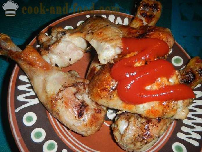 Pollo asado a la parrilla - lo delicioso pollo asado a la parrilla, la receta con una foto.