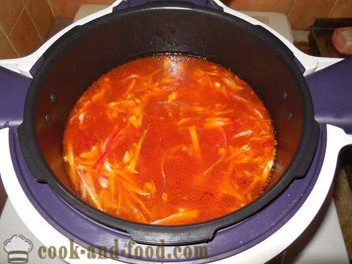 Clásica sopa de remolacha ucraniano con remolachas, frijoles y carne - un paso a paso la receta con fotos cómo cocinar sopa en multivarka.