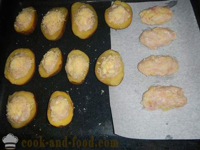 Patatas cocidas al horno con carne picada y queso - papas al horno como en el horno, la receta paso a paso con fotos.