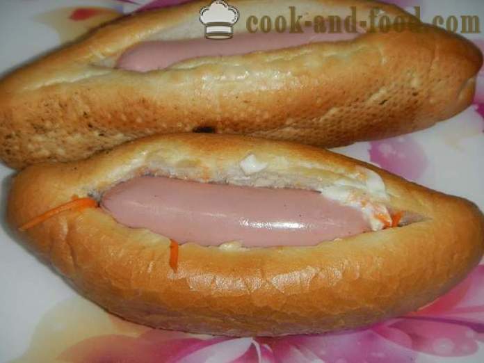 Deliciosos hot dog casera - cómo hacer que un perro caliente, un paso a paso la receta con fotos.