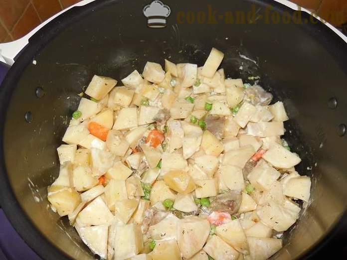 Menestra de verduras en multivarka, con carne y patatas - cómo cocinar estofado de carne en multivarka, paso a paso la receta con fotos.