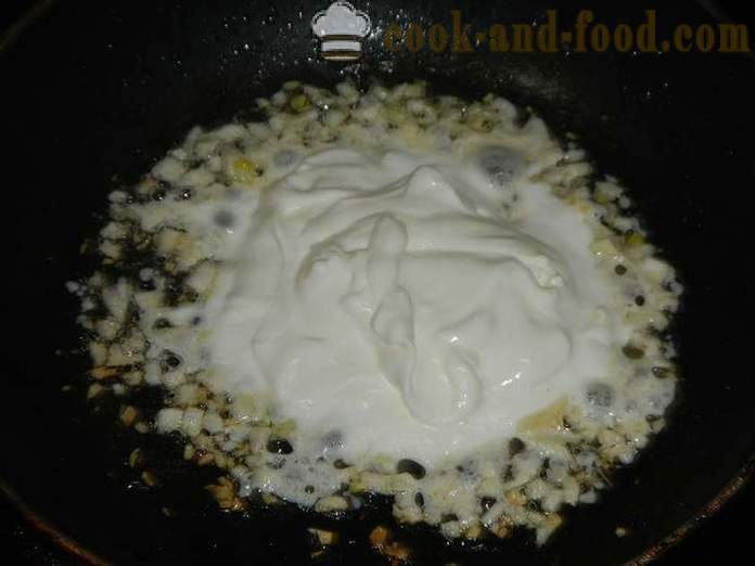 Nido de pasta con salsa de queso y el esturión. Cómo cocinar nido de pasta - receta con fotos, paso a paso.