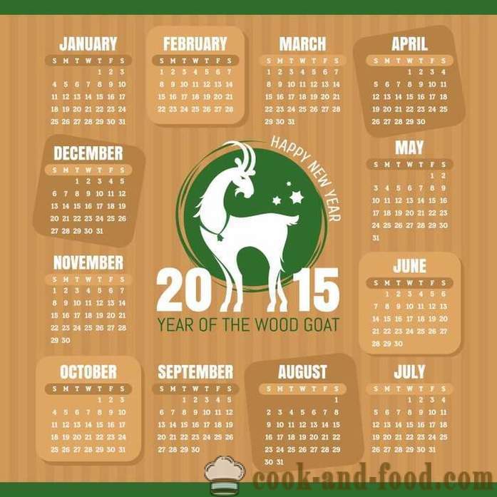 Calendario para el 2015 año de la cabra (oveja): descargar gratis calendario de Navidad con cabras y ovejas.