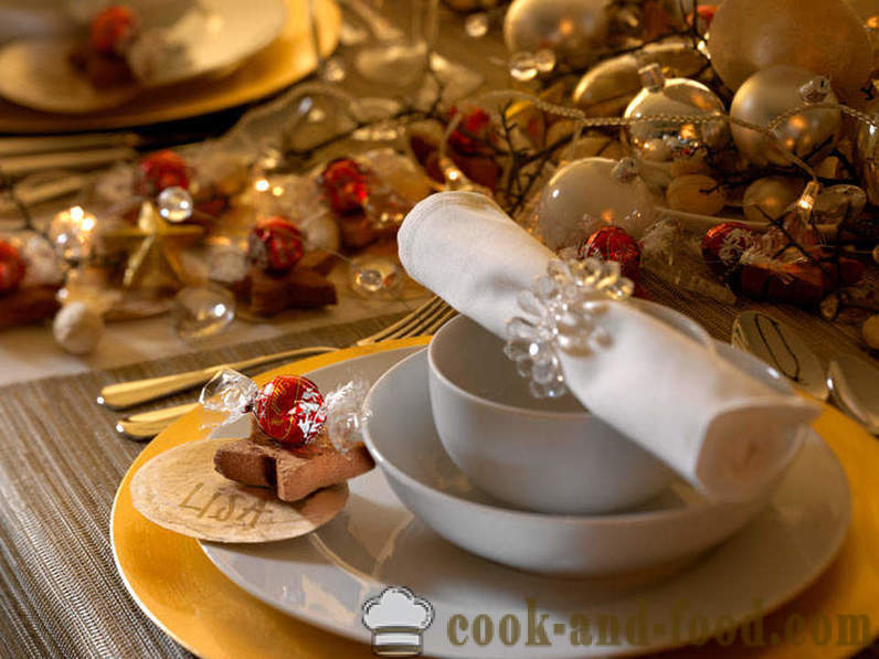 Decoración del Año Nuevo de la mesa, cómo decorar la mesa de Navidad de 2015 ovejas (con fotos).