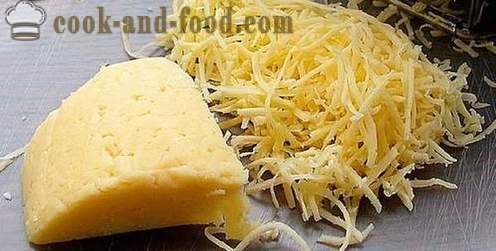 Champiñones rellenos de queso y al horno en el horno. Recetas sencillas y deliciosas con las fotos.