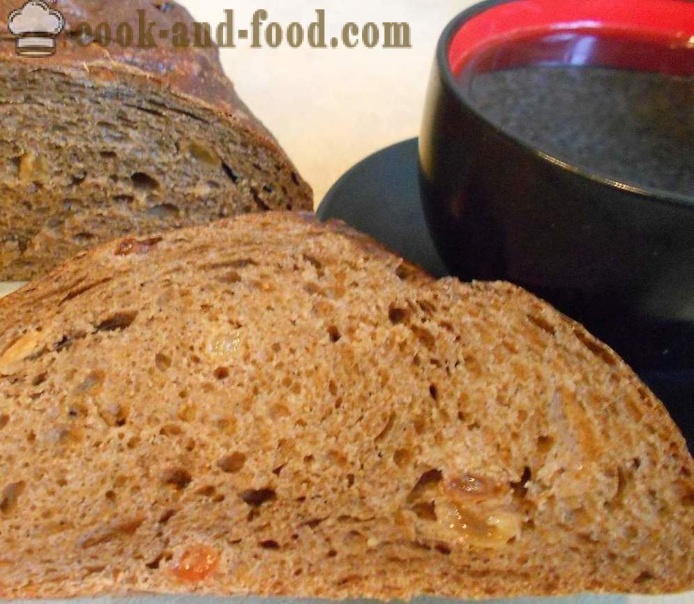 Pan sin levadura y fermento yogur, cocido en el horno - trigo - el centeno, la simple receta casera con una foto