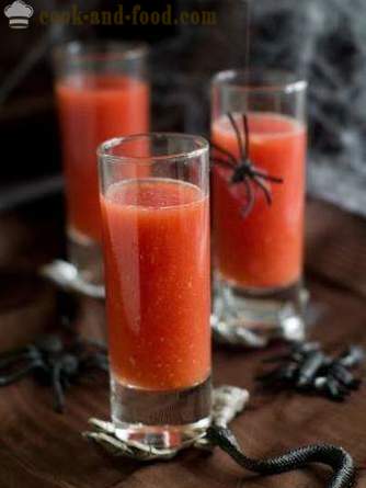 Tomate gazpacho sopa o una receta para Halloween: un tomate 