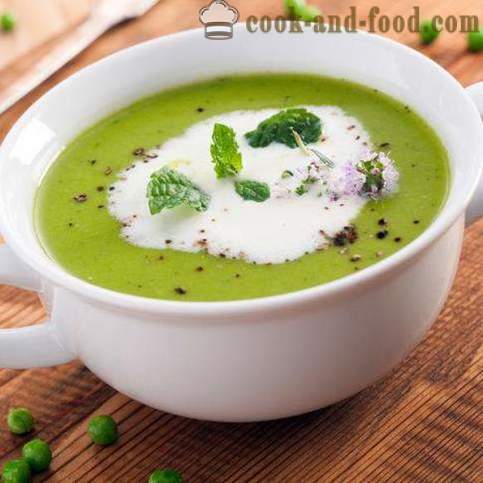 Sopa de guisantes verdes: tres receta original