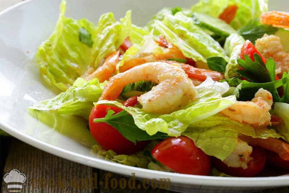 Receta: Ensalada de la vitamina con verduras, camarones y mariscos
